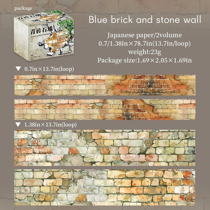 Washi Tape Gạch Tường Viền Trang Trí Nhà Cửa Hộp 2 Cuộn - Daisan Store