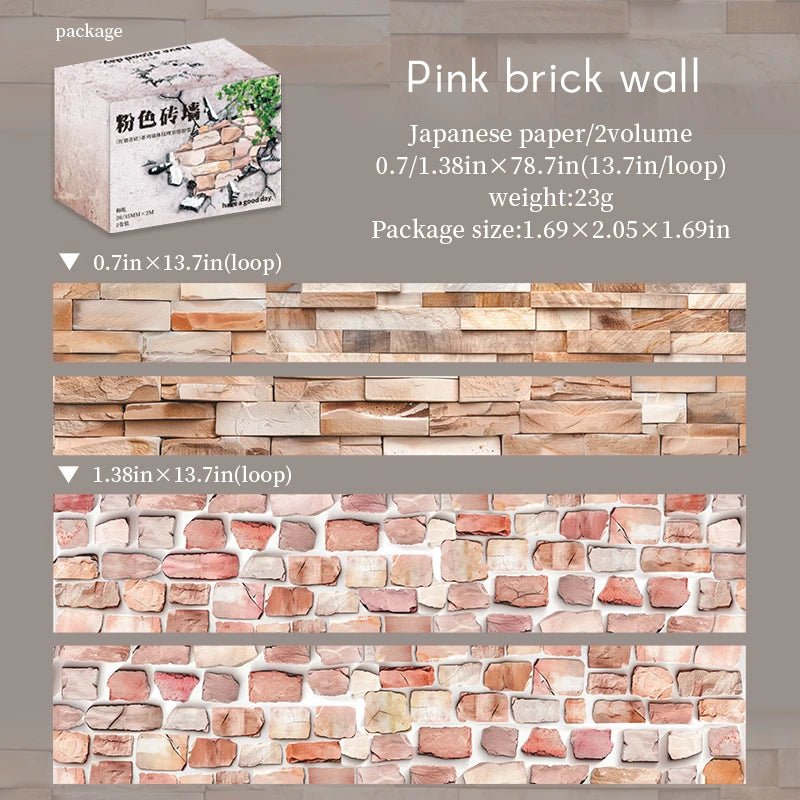 Washi Tape Gạch Tường Viền Trang Trí Nhà Cửa Hộp 2 Cuộn - Daisan Store