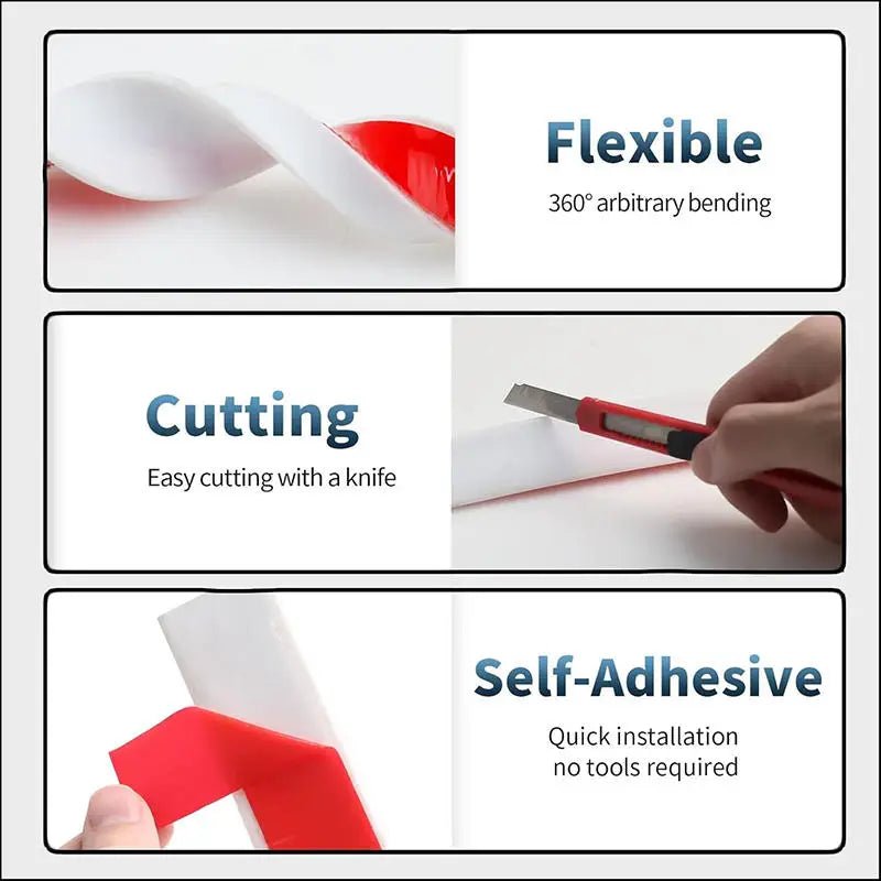 Water Waterstop Strip Barrier Bathroom Kitchen Floor Retaining Waterproof Barrier Bendable Countertop Water Blocking Strip - Daisan Store