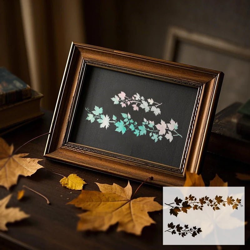 YOMDID 1pc Leaf Pattern PET Painting Hollow Out Stencil Reusable DIY Leaf Graffiti Airbrush Art Craft Decoration Template - Daisan Store