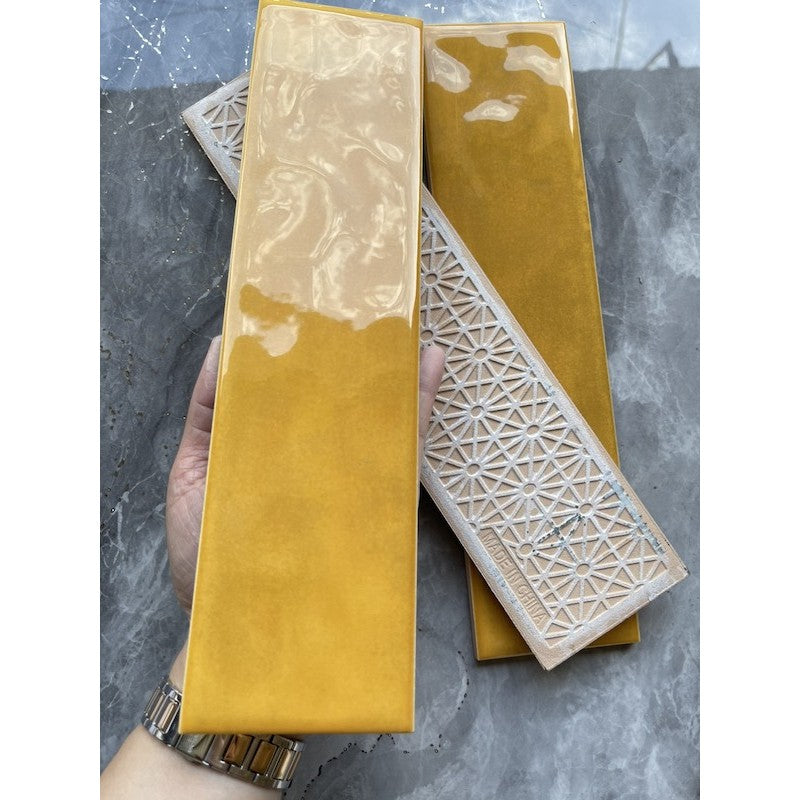 Gạch Thẻ Gợn Sóng 75x300 Màu Vàng 7532P8