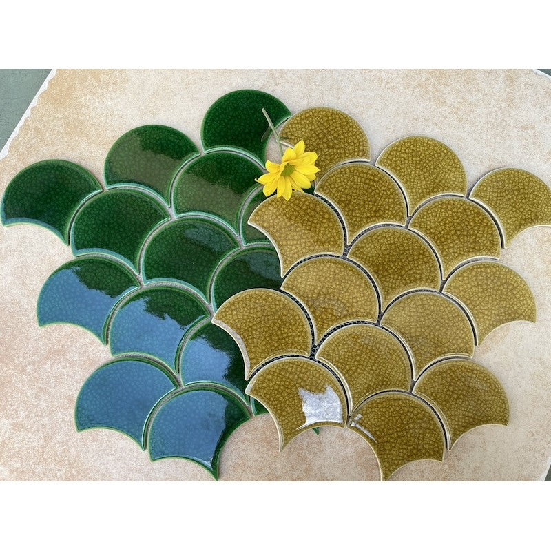 Gạch Mosaic Vảy Cá Rạn 2 lớp  MHF 8915
