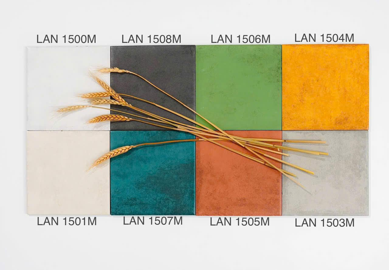 Gạch thẻ Porcelain mờ lượn KT 150x150mm mã LNA1505M