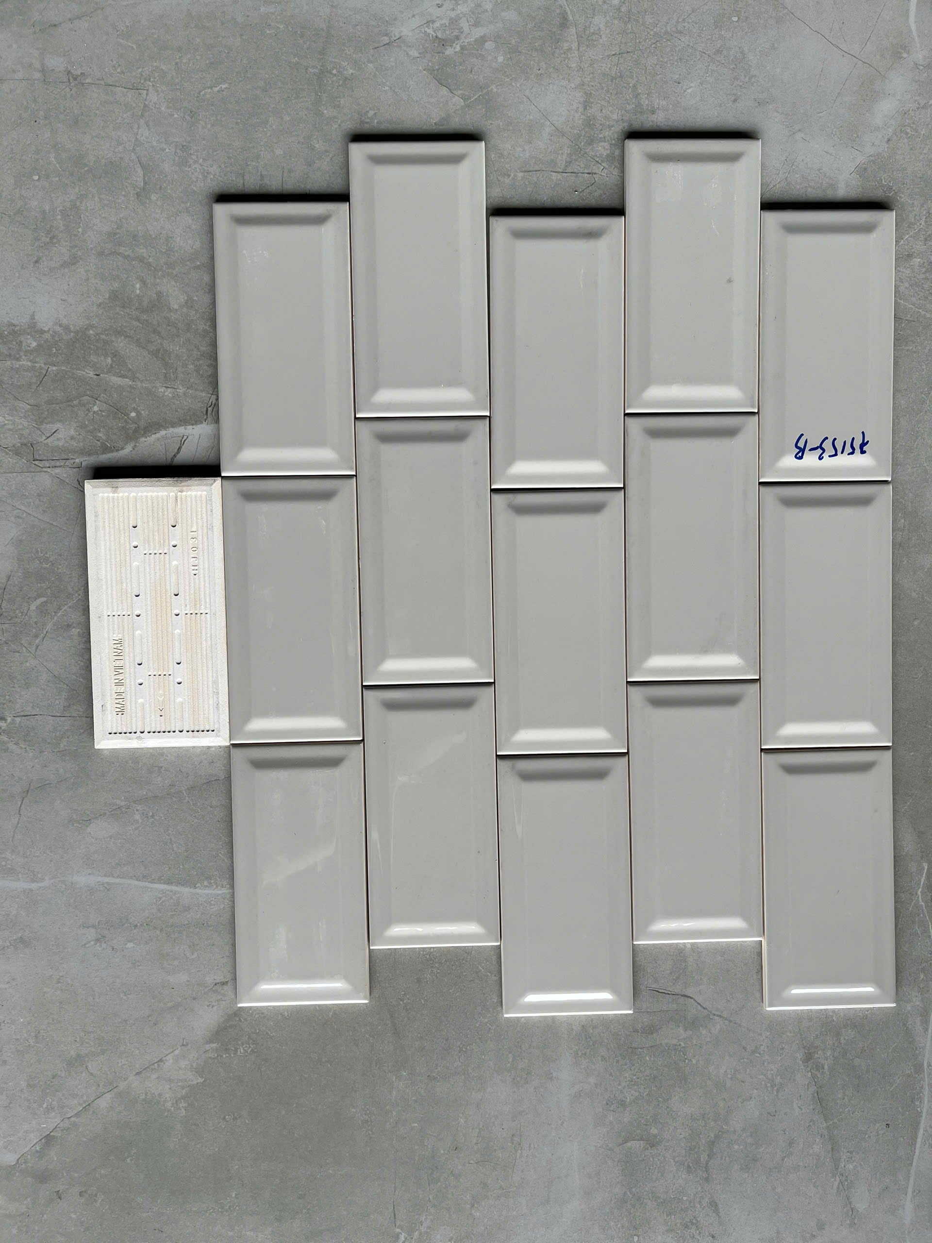 Gạch thẻ KT 75x150mm xám ấm bóng vát STA75153-B
