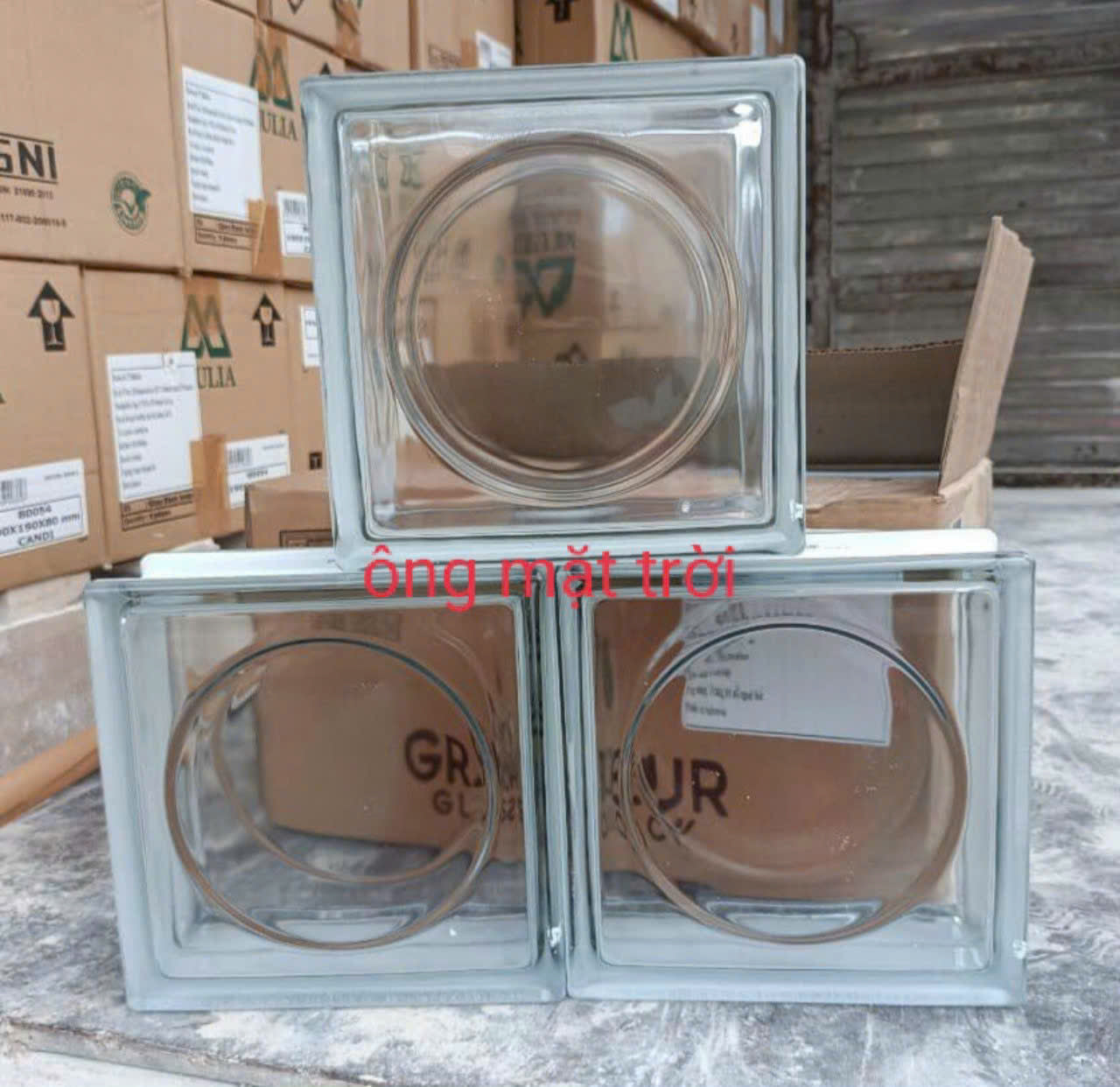 Gạch kính lấy sáng vòng tròn mã 80070
