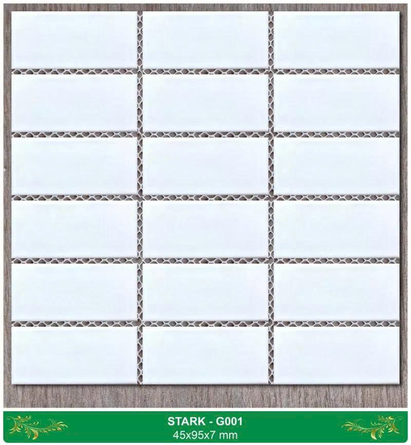 Gạch Mosaic trắng bóng 45x95mm mã G001